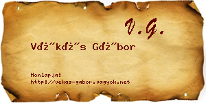 Vékás Gábor névjegykártya